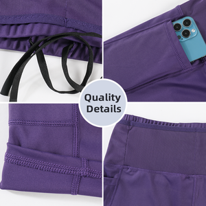 Quần short thể thao nam bó sát có túi, in logo tùy chỉnh, dành cho chạy marathon, tập luyện thể dục, tập gym, quần legging thể thao - Product Image 6