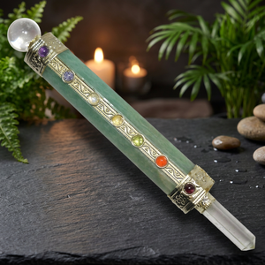ไม้บำบัดหินอเวนจูรีนสีเขียวขนาดพิเศษทำด้วยมือสไตล์ฮวงจุ้ยหินโมรามาสคอตหินอัญมณีกึ่งมีค่างานฝีมือ - Product Image 3