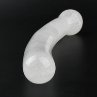 Yoni-varita curativa de cuarzo transparente natural, consolador grande de cristal, pene artificial tallado a mano para masturbación de mujer