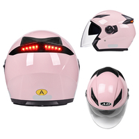 Casque de moto ouvert certifié DOT avec feux arrière LED de sécurité, double visière, casque tout-terrain, vente en gros d'usine AD