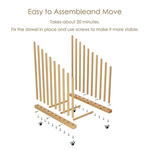 9 secciones de madera arte lienzo almacenamiento ruedas giratorias madera gran impresión estante arte almacenamiento estante lienzo tableros estante - Product Image 2