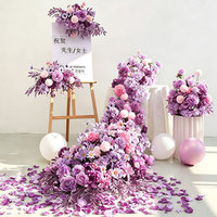 Chemin de table en fleurs artificielles, design cascade, centre de table hortensia, décoration pour mariage, événement de remise de diplôme, artisanat en plastique fait main