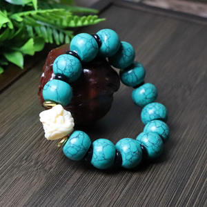 Pulsera de Cuentas Grandes de Turquesa YL con Anillo de Cera de Abeja, Estilo Tang Sancai, Venta al por Mayor en China - Product Image 5