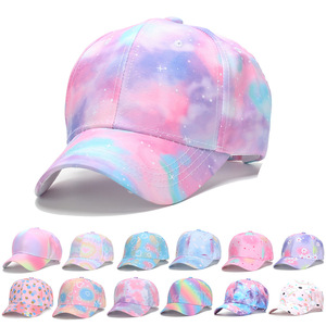 <strong>Childrens</strong> Fashion Colorful Tie-Dye PVC <strong>Baseball</strong> <strong>Cap</strong> Spring Autumn Breathable Personalized Outdoor Sports Sun-Protection - Product Image 1