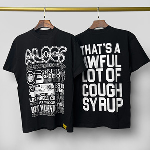 เสื้อยืดคุณภาพสูงสำหรับผู้ชายรุ่นใหม่ล่าสุด ลายพิมพ์ "THAT'S A AWFUL LOT OF COUPH SYRUP" สไตล์ลำลองหลวมๆ พิมพ์ลายแบบสแกนได้ ไซส์ใหญ่ - Product Image 6