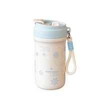 Tasse isotherme flocon de neige en acier inoxydable et alliage d'aluminium avec paille et affichage de la température pour homme, idéale pour l'extérieur