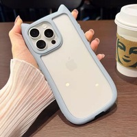 Casing HP Magnetik Telinga Kucing 3D Akrilik TPU Warna-warni, Anti Benturan Bantalan Udara, OEM ODM, Distributor Grosir, Kit