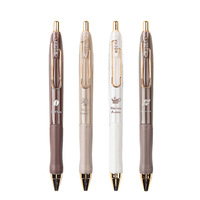 Moka Mousse 4 couleurs 0.5mm CS Double-Bead Gel Pen-Encre noire riche à séchage rapide, fournitures scolaires de bureau d'écriture lisse