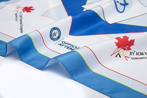 مناديل وشاحات مربعة من البوليستر بتصميم مخصص وشعار خاص بكميات طلب منخفضة، مطبوعة بتقنية الصباغة بالتسامي للعلامات التجارية الترويجية - Product Image 5