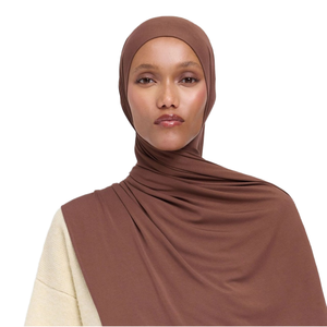 Nuevo Chal de Jersey de Algodón Elástico Largo y Transpirable con Patrón Sólido de Alta Calidad OEM 2026 para Mujer, Bufanda para Uso Diario en Otoño - Product Image 1