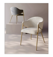 Chaises de salle à manger modernes et simples en tissu avec dossier de luxe Vente en gros de meubles de salle à manger pour villa, hôtel et restaurant