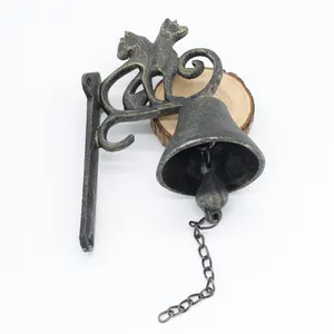 European cast iron handcraft cat and dog friends doorbell for home decoration