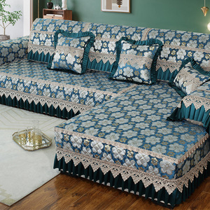 美式全包沙发套客厅欧式Lshape靠背沙发沙发套四季通用11件套沙发套 - Product Image 2