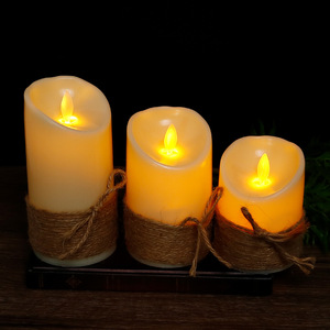 Lilin LED Tanpa Api Berbentuk Tali dengan Kontrol Jarak Jauh, Bergaya <span class=keywords><strong>Rustic</strong></span>, Berbahan Plastik, dan Dioperasikan dengan Baterai - Product Image 3