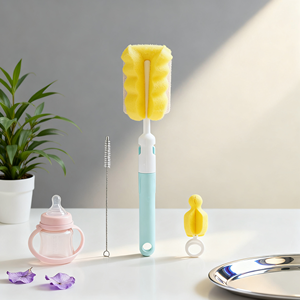 Juego de cepillos para biberones, esponja, herramienta de limpieza de pajitas y tetinas para accesorios de alimentación infantil - Product Image 1