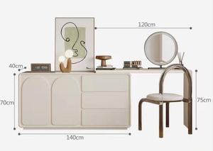 Armoire Led Blanche Mini Enfant 1 Pièce Fille Verre <span class=keywords><strong>Vintage</strong></span> Vanité Miroir Petite Coiffeuse Design Avec Coiffeuse - Product Image 5