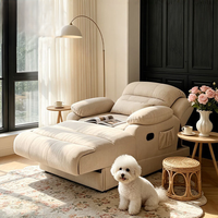 Chaise longue électrique de style moderne - Design minimaliste, velours résistant aux griffures de chat, structure en bois massif, canapé une place