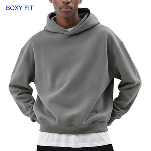 Sudadera con Capucha KI2701 para Hombre, Colección Otoño/Invierno 2025, de Forro Polar de 350G, Sólida, Antipilling, Corte Holgado y Corto, con Cuello con Capucha Grueso - Product Image 1