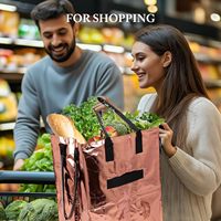Bolsas de Compras Reutilizables de Material PE, Estilo Americano, con Ruedas, Plegables, con Asa y Ruedas en la Parte Inferior, para Viajes, Lavandería y Picnic