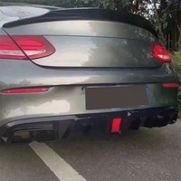Lèvre de pare-chocs arrière en fibre de carbone style BRABUS avec éclairage pour Mercedes-Benz Classe C W205 2015-2021, très demandée