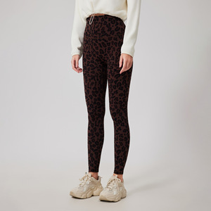 Leggings taille haute pour <span class=keywords><strong>femme</strong></span>-<span class=keywords><strong>Pantalon</strong></span> imprimé opaque doux pour le contrôle du ventre avec léopard pour le patinage d'entraînement avec intérieur en polaire - Product Image 2