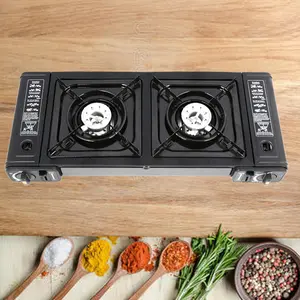 Hot Sale Double Burner Portable Outdoor Bbq Cooktops Camping Methane Gas Stove With CE