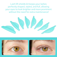 8 paires de protections pour rehaussement de cils coréennes, autocollantes, pour salon, coussinets de rehaussement de cils très populaires, tiges de rehaussement de cils en silicone super doux