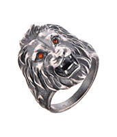 Anneaux classiques hip-hop en argent sterling 925 avec zircon rouge personnalisé Qingxin OEM pour hommes, bijoux fins