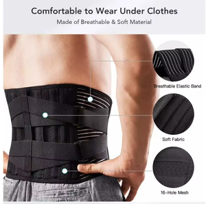 Ceinture de soutien lombaire AOFIT réglable, respirante, noire, à double compression, <span class=keywords><strong>pour</strong></span> le sport et l'usage quotidien - Product Image 4