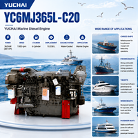 محرك ديزل بحري SCDC YUCHAI سلسلة YC6MJ موديل YC6MJ365L-C20 بقوة 300 كيلوواط وعزم دوران قوي للنقل البحري ومعدات السفن