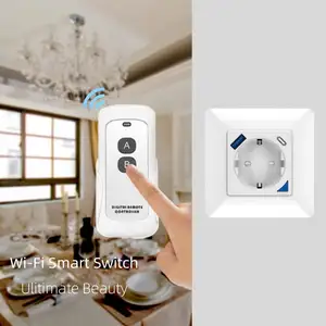 WiFi smart wireless charging motorized pop up universal power socket 2 USB IP66 App remote control power kitchen socket