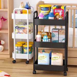 <b>Storage</b> <b>Cart</b> 3 Tier Rolling Organizer For Kitchen Bathroom Bedroom Living Room With Wheels And Adjustable Shelves Modern Design - Product Image 3