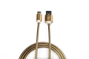 Cable de carga USB para teléfono móvil de oro rosa de fábrica XXD, resorte de 1,5 M, cable de datos USB multitipo C macho para Android