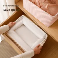 Panier de rangement pour vêtements sales en flanelle, portable, grande capacité, tissu, vêtements, pantalons, chaussettes, sous-vêtements, cube de rangement pour jouets de bureau