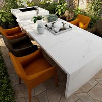 Dalle en pierre frittée Calacatta Alpine White 2700x1200x12mm aspect marbre pour table de salon, décoration murale et revêtement de sol, 3 unités continues