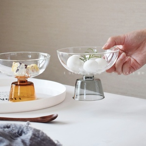 Luce creativa di lusso colorato di vetro ciotola da Dessert tazza alta piede nido di uccello zucchero ciotola di acqua per gelato latte acido tazza - Product Image 3