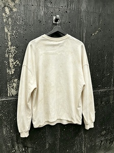 T-shirt à manches longues surdimensionné JME pour homme, col rond en tricot lavé, style streetwear, imprimé lettres blanches - Product Image 2