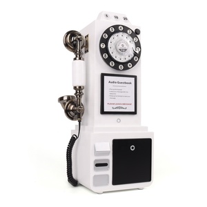 Livre d'or audio blanc autoportant de style téléphone public avec <span class=keywords><strong>carte</strong></span> de message personnalisée et bouton d'enregistrement à une touche - Product Image 3