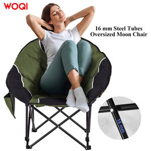 เก้าอี้พับได้สำหรับตั้งแคมป์กลางแจ้ง Woqi สีเขียวมะกอก ผ้า Oxford โครงเหล็ก พกพาสะดวก ใช้ได้ในสวน - Product Image 3