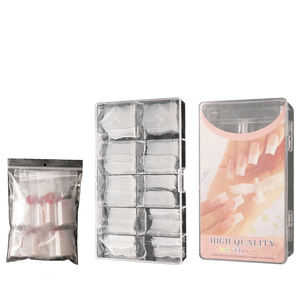 550 pièces clair/nature <span class=keywords><strong>Extra</strong></span> Long carré <span class=keywords><strong>faux</strong></span> ongle pointe avec boîte demi-couverture Gel souple acrylique Nail Art conseils - Product Image 5