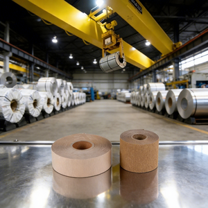 Papel VCI laminado con tela tejida resistente al óxido, tira antiarrugas recubierta <span class=keywords><strong>de</strong></span> poliéster, envoltura <span class=keywords><strong>de</strong></span> acero reforzada antirrobo y embalaje para múltiples metales. - Product Image 6