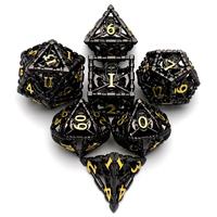 Dés creux de dieu de la mort, dés de zombie, ensemble de dés creux en métal ensemble de dés Cthulhu pour accessoires de jeux de table du MDN
