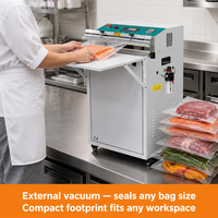 Scelleuse sous vide externe XICANG avec barre de scellage de 610 mm, 1,5 kW, pour compresser les couettes et les sacs textiles, avec pédale et écran intelligent