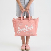 Sac fourre-tout en toile à franges grande capacité avec lettres imprimées, sac à bandoulière décontracté pour la plage et le shopping pour femme