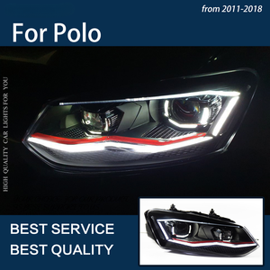 Feux de voiture pour Polo 2011-2018 phares à LED DRL antibrouillard clignotant <span class=keywords><strong>phare</strong></span> feux de croisement feux de route projecteur lentille accessoires - Product Image 6