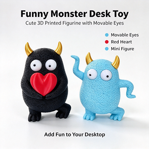 Figura de Monstruo de Dibujos Animados Creativa y Linda, Juguete de Personaje Impreso en 3D con Ojos Giratorios, Divertida Decoración de Escritorio - Product Image 4