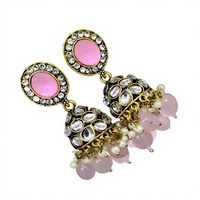 Boucles d'oreilles pendantes tendance en alliage, motif cloche, avec perles d'imitation géométriques et diamants américains, pour femme, mariage/fête - Grande Vente