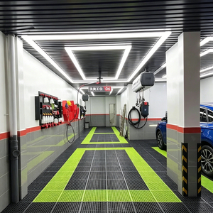 Industrial Wear Resistant Plastic Garage <b>Flooring</b> Mats Durable <b>Interlocking</b> Design For Car Detailing Shop Workshop Garage - Product Image 6