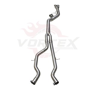 Silenciador de tubo central único de acero inoxidable 304 pulido a espejo Vortex para M3 F80 M4 F82 S55 3.0T Escape de alto rendimiento - Product Image 2