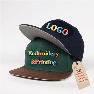 Custom <strong>Design</strong> 3d Embroidered Snapback <strong>Cap</strong> 5 Panel Structured <strong>Flat</strong> Brim Baseball Hat Hip Hop Dad <strong>Caps</strong> Hat with Embroidery Logo - Product Image 1
